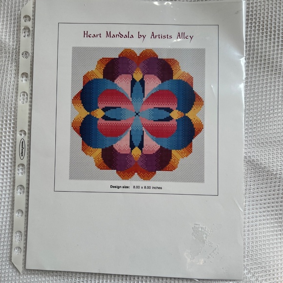 Heart Mandala by Artists Alley Cross Stitch Pattern Graph 8" x 8" Dated 2015 - Picture 2 of 4